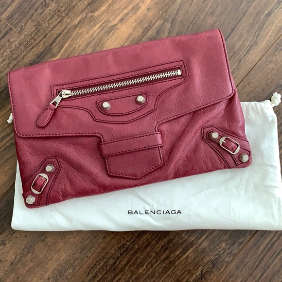 Balenciaga city clutch in burgundy - Picture 1 of 4